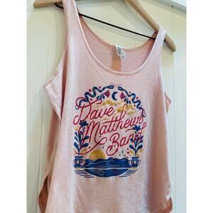 Dave Matthews Band Graphic Pink Tank Top - Bella + Canvas - Size Medium